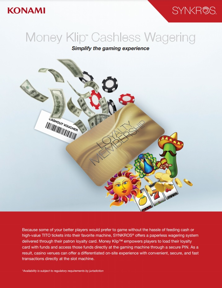 Money Klip SYNKROS Cashless Wagering Money Klip SYNKROS Cashless Wagering